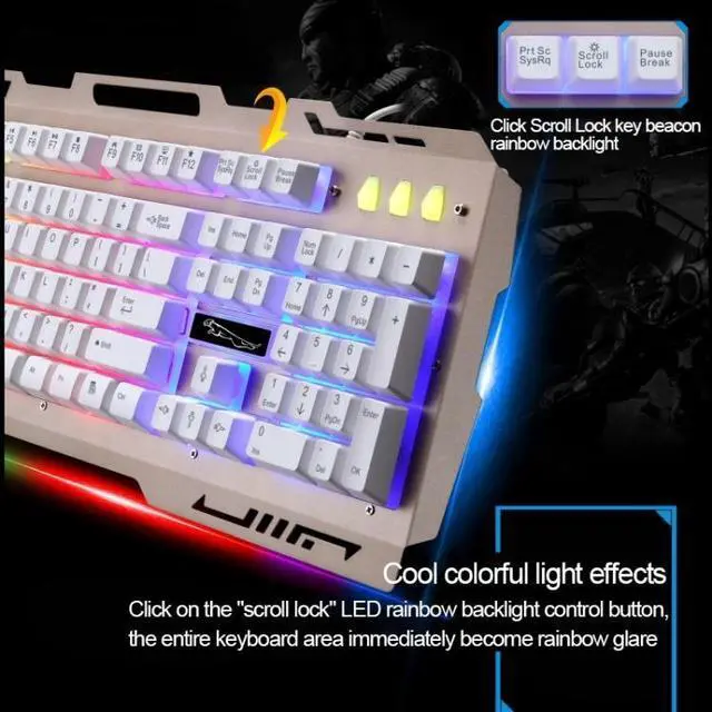 Alt view image 7 of 7 - G700 USB RGB Backlight Wired Optical Gaming Mouse and Keyboard Set, Keyboard Cable Length: 1.35m, Mouse Cable Length: 1.3m (Black)