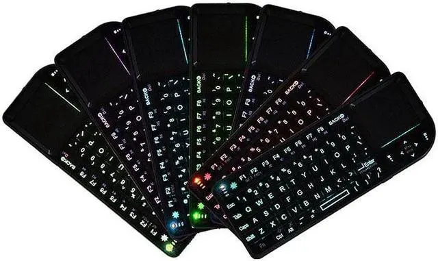 Alt view image 6 of 7 - A8 Mini Wireless Mouse And Keyboard With Laser Touchpad Keyboard, Colour: English Colorful Backlight, Size:English Colorful Backlight