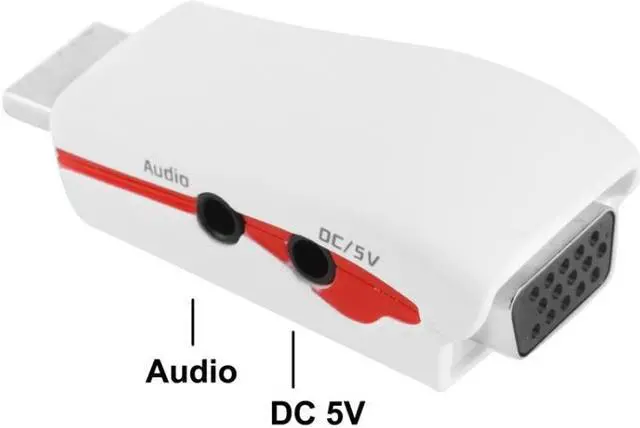 Alt view image 3 of 5 - Full HD 1080P HDMI to VGA Adapter for Power and Audio