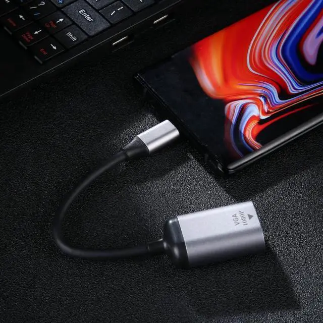 Alt view image 6 of 6 - 1080P VGA Female to Type-C / USB-C Male Connecting Adapter Cable