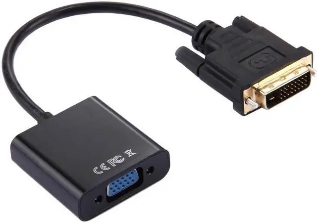 Alt view image 2 of 5 - DVI-D 24+1 Pin Man to VGA 15 Pin HDTV Adapter Converter(Black)