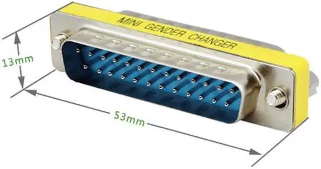 Alt view image 3 of 4 - DB25 25 Pin Male to Male Mini Gender Changer Adapter