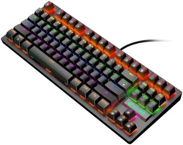 Main image of ZIYOULANG K2 87 Keys Office Laptop Punk Glowing Mechanical Wired Keyboard, Cable Length: 1.5m, Color: Black, Size:K2 Black