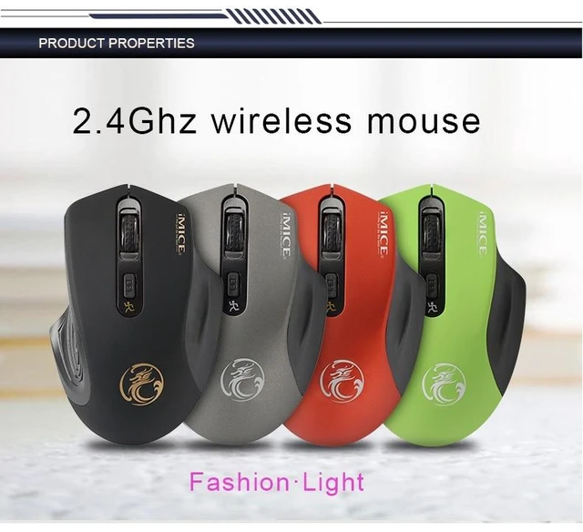 Alt view image 2 of 5 - iMICE 2.4GHz 2000DPI Adjustable USB 3.0 Receiver Optical Computer Mouse Green