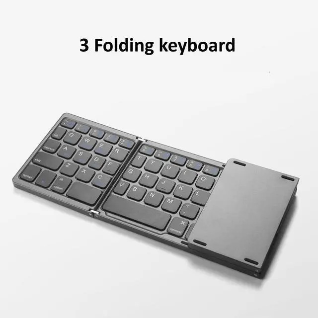 Alt view image 2 of 6 - B089 Bluetooth Foldable Keyboard with Numeric(Silver), Size:B089(Silver) (Grey)