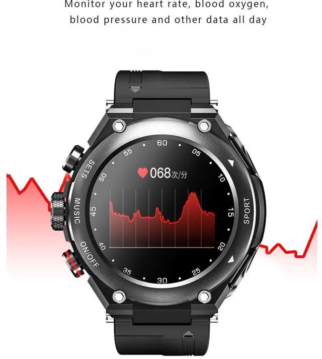 Alt view image 3 of 7 - T92 1.28 inch IPS Touch Screen 2 in 1 Bluetooth Headset Smart Watch, Support Heart Rate Monitoring/Bluetooth Music (Silver)