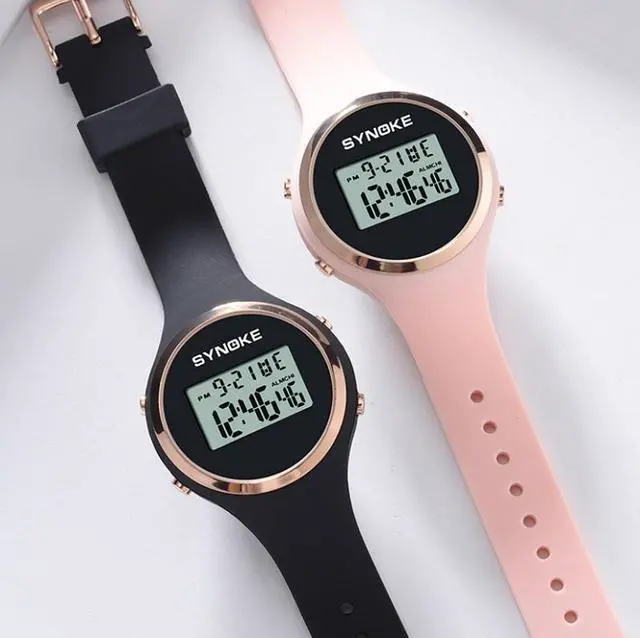 Alt view image 2 of 7 - SYNOKE 9108 Student Silicone Strap Electronic Watch (Black)