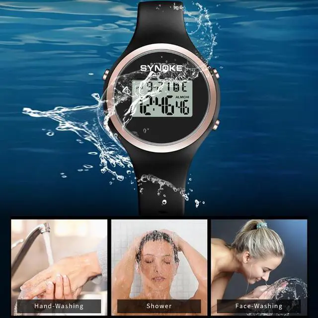 Alt view image 5 of 7 - SYNOKE 9108 Student Silicone Strap Electronic Watch (Black)