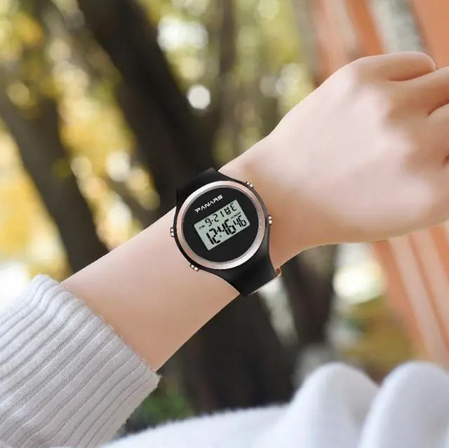 Alt view image 7 of 7 - SYNOKE 9108 Student Silicone Strap Electronic Watch (Black)
