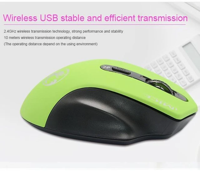 Alt view image 3 of 5 - iMICE 2.4GHz 2000DPI Adjustable USB 3.0 Receiver Optical Computer Mouse Green