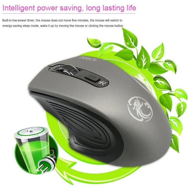 Alt view image 4 of 5 - iMICE 2.4GHz 2000DPI Adjustable USB 3.0 Receiver Optical Computer Mouse Green