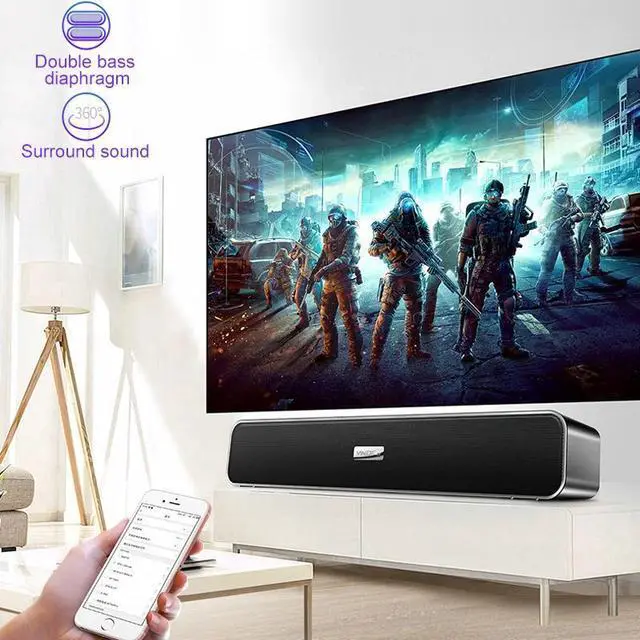 Alt view image 6 of 7 - YINDIAO A36 Bluetooth 5.0 Smart Subwoofer Computer Wireless Bluetooth Speaker, Bluetooth Upgrade Version (Black)