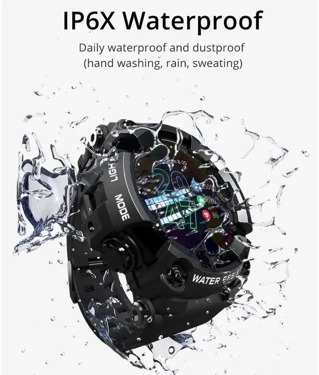 Alt view image 5 of 7 - Lokmat ATTACK 1.28 inch TFT LCD Screen Smart Watch, Support Sleep Monitor / Heart Rate Monitor / Blood Pressure Monitor ATTACK (Black)