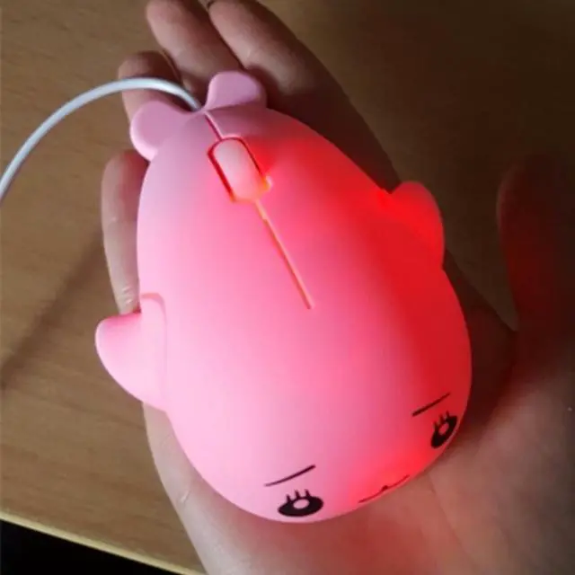Alt view image 3 of 5 - Cute Cartoon Wired Mouse Girl Office Home Laptop  Mouse (Pink)