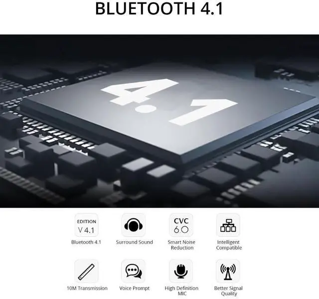 Alt view image 5 of 7 - BT315 Sport Bluetooth Headset Wireless Stereo Earphone Bluetooth 4.1 Earpiece With Mic Sport Bass Magnetic Necklace Earpiece (White)