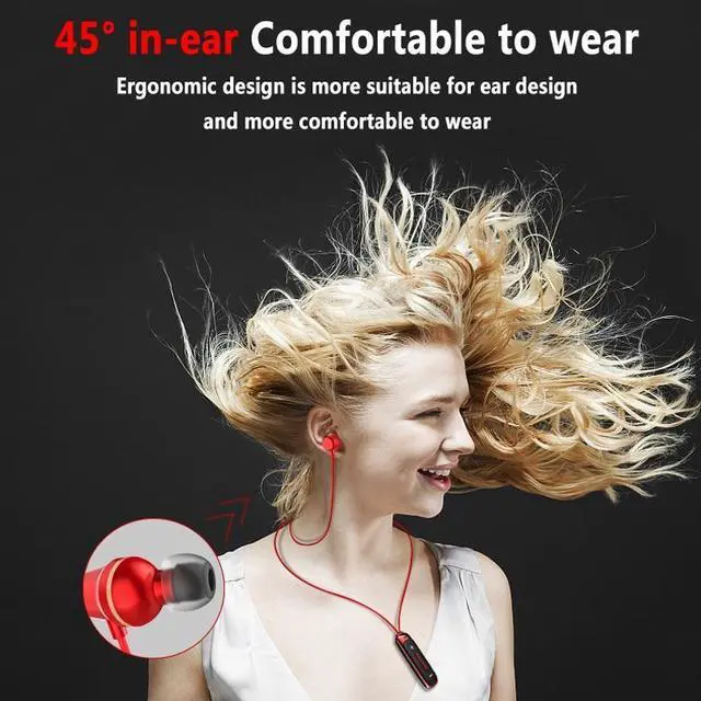 Alt view image 7 of 7 - BT315 Sport Bluetooth Headset Wireless Stereo Earphone Bluetooth 4.1 Earpiece With Mic Sport Bass Magnetic Necklace Earpiece (White)