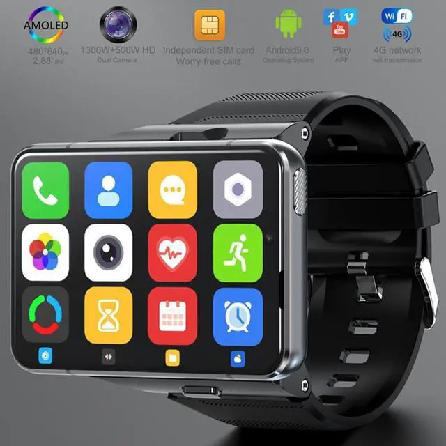 Alt view image 4 of 6 - LOKMAT APPLLP Max 4G Call Smart Watch, 2.88 inch MTK6761 Quad Core, 4GB+64GB, Android  9.0, GPS, Heart Rate (Black)