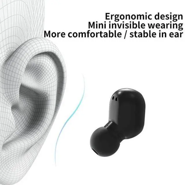 Alt view image 4 of 5 - E7s Digital Sports Waterproof TWS Bluetooth 5.0 In-Ear Headphones E7s (Black) (Black)