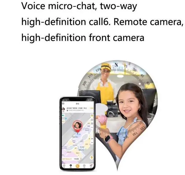 Alt view image 6 of 6 - A111-Z1 Children Smart Positioning Plug-In Cartoon Call For Help Multi-Function Watch Phone (Blue) Black