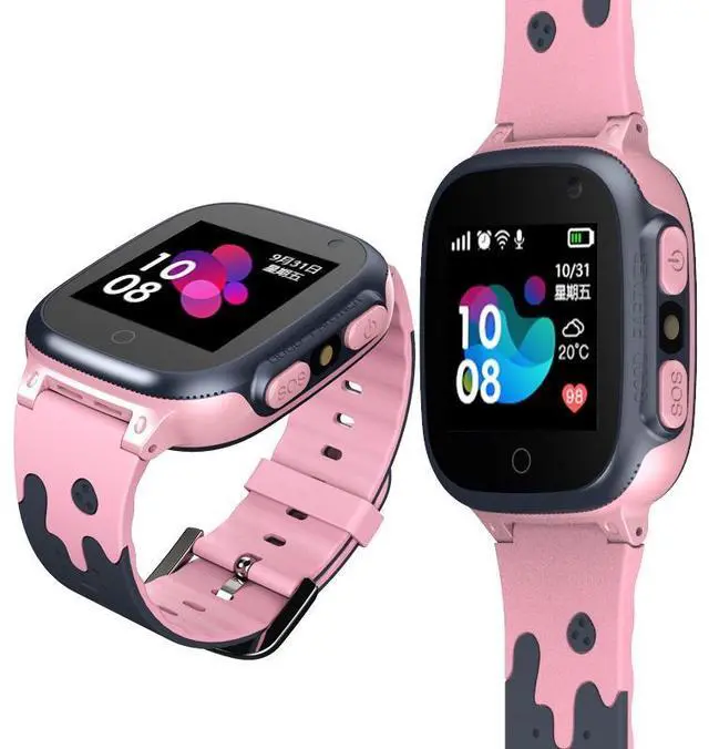 Alt view image 4 of 6 - A111-Z1 Children Smart Positioning Plug-In Cartoon Call For Help Multi-Function Watch Phone (Blue) Black