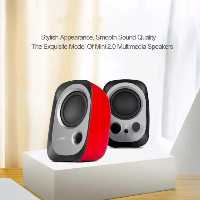 Alt view image 5 of 6 - 2 PCS Edifier R12U Subwoofer Mobile Phone Mini Desktop Computer USB Audio, Size:R12U Black (Black)