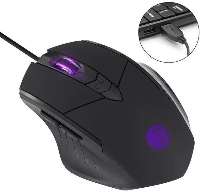 Alt view image 4 of 7 - Inphic PW1 Game Mute Macro Definition Illuminated Wired Mouse, Cable Length: 1.5m Mute Titanium Gray Game Version (Titanium Gray Game Version)