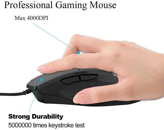 Alt view image 7 of 7 - Inphic PW1 Game Mute Macro Definition Illuminated Wired Mouse, Cable Length: 1.5m Mute Titanium Gray Game Version (Titanium Gray Game Version)