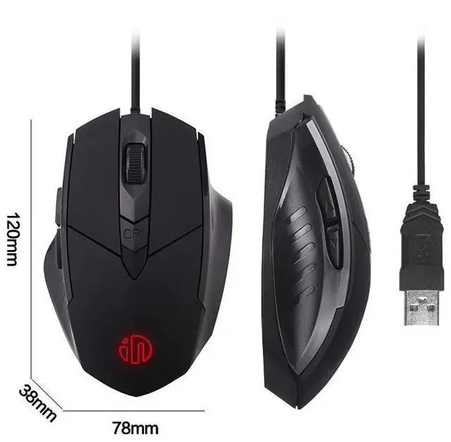 Alt view image 3 of 7 - Inphic PW1 Game Mute Macro Definition Illuminated Wired Mouse, Cable Length: 1.5m Mute Titanium Gray Game Version (Titanium Gray Game Version)