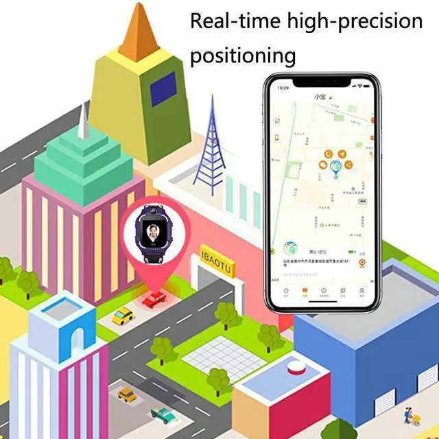 Alt view image 4 of 6 - Z6 Children Phone Watch Smart Positioning Full Touch Screen Student Watch (Green))