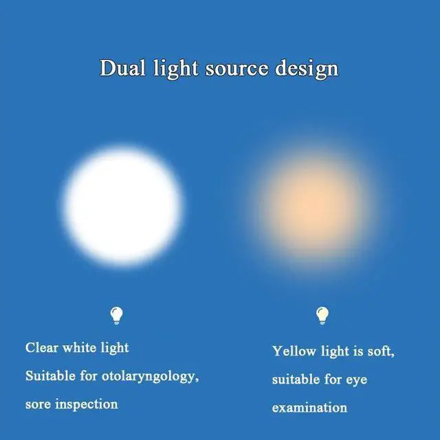 Alt view image 3 of 4 - Flashlight Pupil Pen Light Yellow White Dual Light Source Dental Light LED Stainless Steel Morning Inspection Light, Size:Flashlight Pupil Pen Light (Black) (Black )