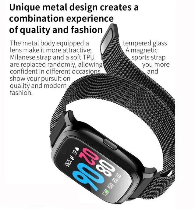 Alt view image 6 of 7 - CV06 1.3 inch TFT Color Screen TPU Watch Band Smart Bracelet, Support Call Reminder/ Heart Rate Monitoring /Blood Pressure Monitoring/ Sleep Monitoring/Blood Oxygen Monitoring (Black)