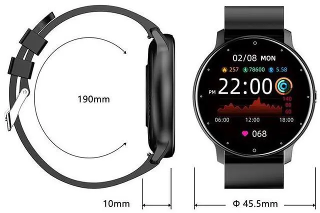 Alt view image 2 of 7 - ZL02D 1.28 inch IP67 Waterproof Steel Band Smart Watch Support Heart Rate Monitoring (Pink)