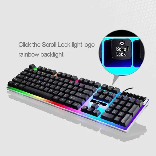 Alt view image 4 of 7 - ZGB G21 1600 DPI Professional Wired Colorful Backlight Mechanical Feel Suspension Keyboard + Optical Mouse Kit for Laptop, PC (Black)