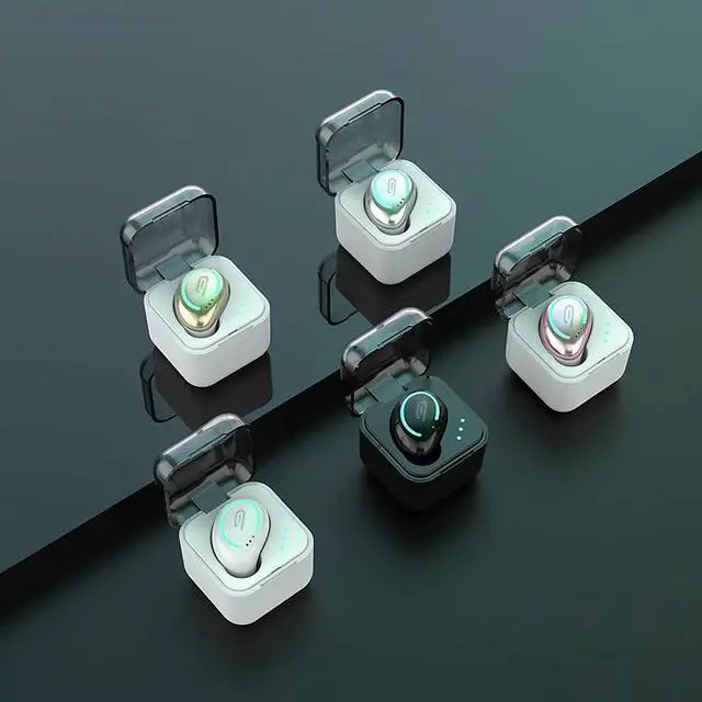 Alt view image 2 of 6 - M-B8 Bluetooth 5.0 Mini Invisible In-ear Stereo Wireless Bluetooth Earphone with Charging Box (Black)