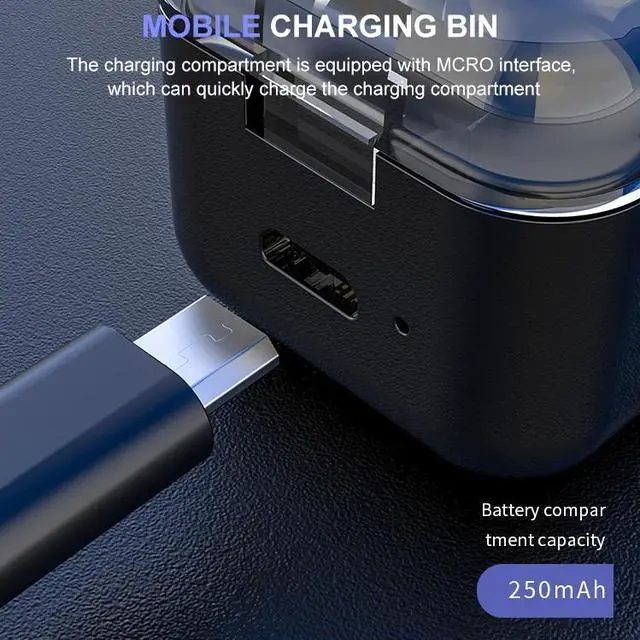 Alt view image 4 of 6 - M-B8 Bluetooth 5.0 Mini Invisible In-ear Stereo Wireless Bluetooth Earphone with Charging Box (Black)