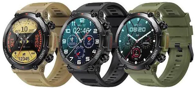 Alt view image 2 of 6 - K56Pro 1.39 Inch Heart Rate/Blood Pressure/Blood Oxygen Monitoring Smart Calling Watch (Black)