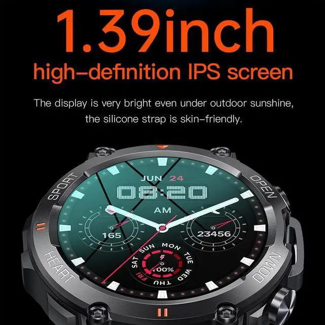 Alt view image 4 of 6 - K56Pro 1.39 Inch Heart Rate/Blood Pressure/Blood Oxygen Monitoring Smart Calling Watch (Black)