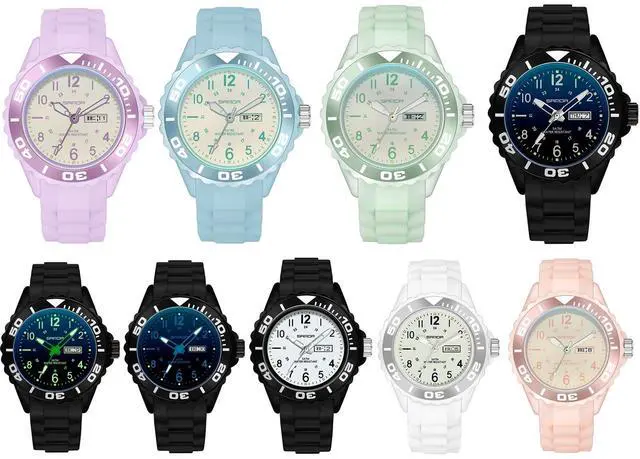 Alt view image 2 of 6 - SANDA 1053 Womens TPU Strap Dual Display Waterproof Electronic Watch (Black Blue)