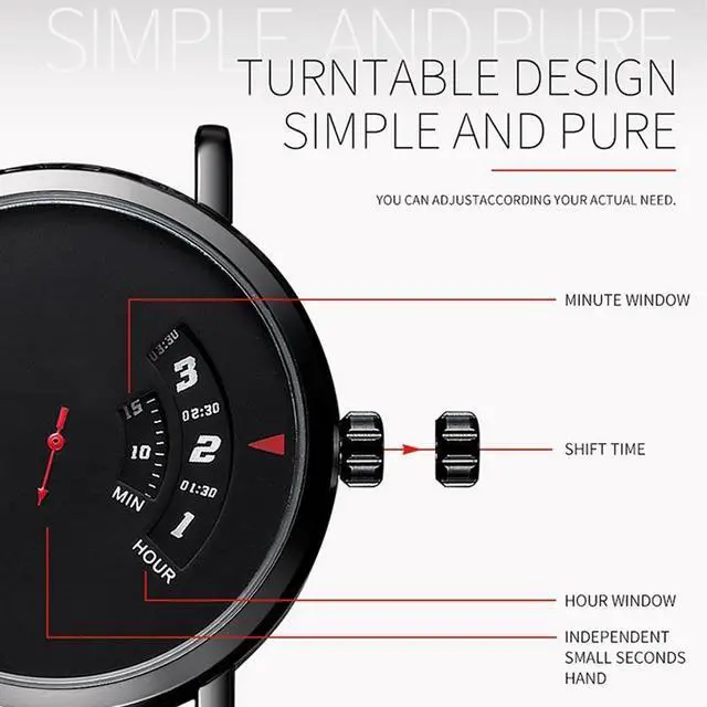 Alt view image 3 of 6 - YAZOLE Turntable Men Quartz Watch (519 Black Tray Black Belt)