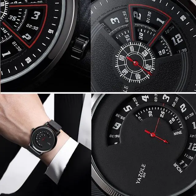Alt view image 6 of 6 - YAZOLE Turntable Men Quartz Watch (519 Black Tray Black Belt)