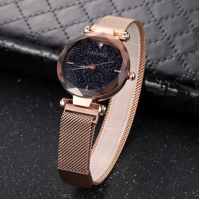 Alt view image 2 of 4 - CAGARNY 6877 Water Resistant Fashion Women Quartz Wrist Watch with Stainless Steel Band (Black)