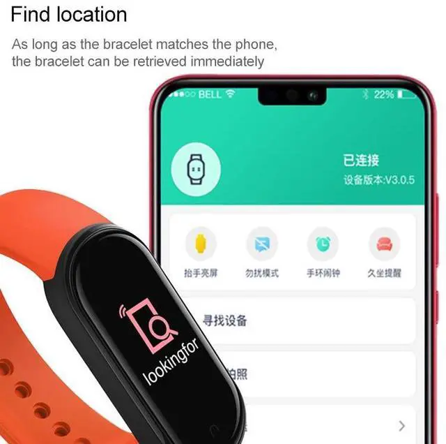 Alt view image 4 of 7 - M5 0.96 inch TFT Color Screen Smart Bracelet,IP67 Waterproof, Support Call Reminder /Heart Rate Monitoring/Sleep Monitoring/Sedentary Reminder/Blood Pressure Monitoring / Blood Oxygen Monito