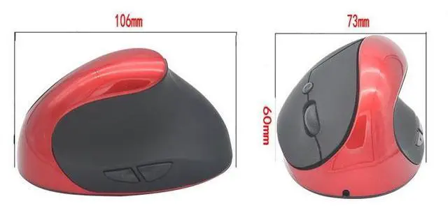 Alt view image 2 of 4 - JSY-03 6 Keys Wireless Vertical Charging Mouse Ergonomic Vertical Optical Mouse (Red)
