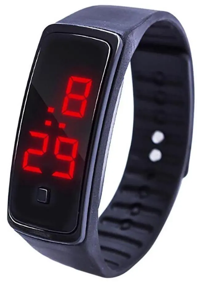 Alt view image 5 of 6 - LED Digital Display Silicone Bracelet Children Electronic Watch (White)