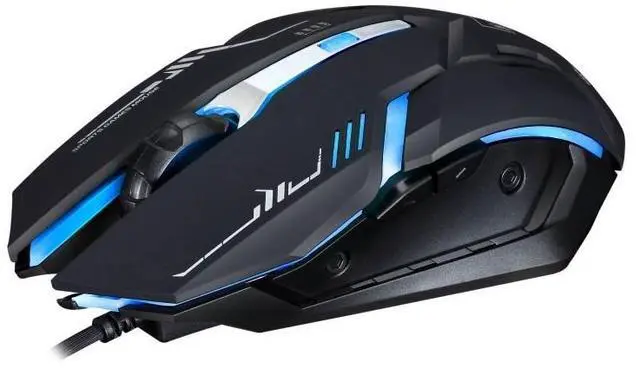 Alt view image 2 of 7 - Chasing Leopard V17 USB 2400DPI Four-speed Adjustable Line Pattern Wired Optical Gaming Mouse with LED Breathing Light, Length: 1.45m (Jet Black)