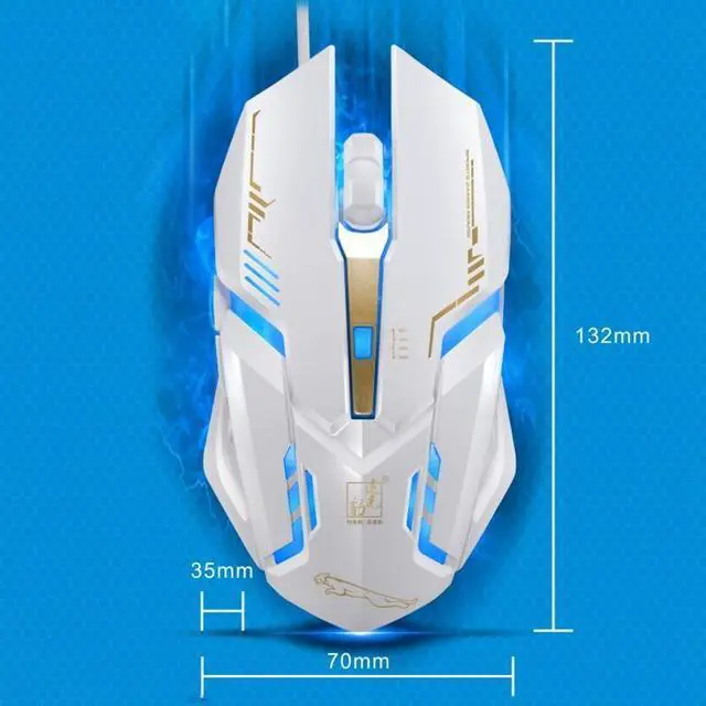 Alt view image 6 of 7 - Chasing Leopard V17 USB 2400DPI Four-speed Adjustable Line Pattern Wired Optical Gaming Mouse with LED Breathing Light, Length: 1.45m (Jet Black)