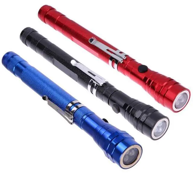 Alt view image 3 of 7 - 2 PCS 1W Flexible Magnet Camping Fishing Telescopic 360 Degrees Head Flashlight Outdoor Torch Magnetic Pick Up Tool Lamp (Red)
