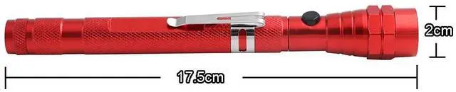 Alt view image 6 of 7 - 2 PCS 1W Flexible Magnet Camping Fishing Telescopic 360 Degrees Head Flashlight Outdoor Torch Magnetic Pick Up Tool Lamp (Red)