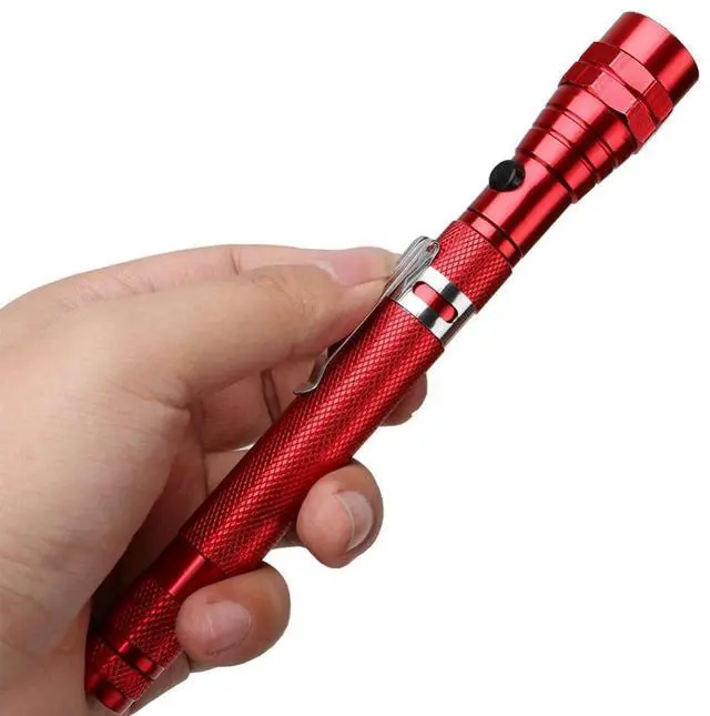 Alt view image 7 of 7 - 2 PCS 1W Flexible Magnet Camping Fishing Telescopic 360 Degrees Head Flashlight Outdoor Torch Magnetic Pick Up Tool Lamp (Red)