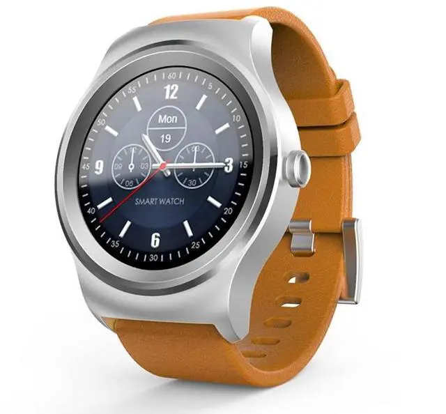 Alt view image 4 of 7 - SMA-Round 1.28 inch Color Touch Screen Bluetooth Leather Strap Smart Watch, Waterproof, Support Voice Control / Heart Rate Monitor / Sleep Monitor / Bluetooth Camera, Compatible with Android